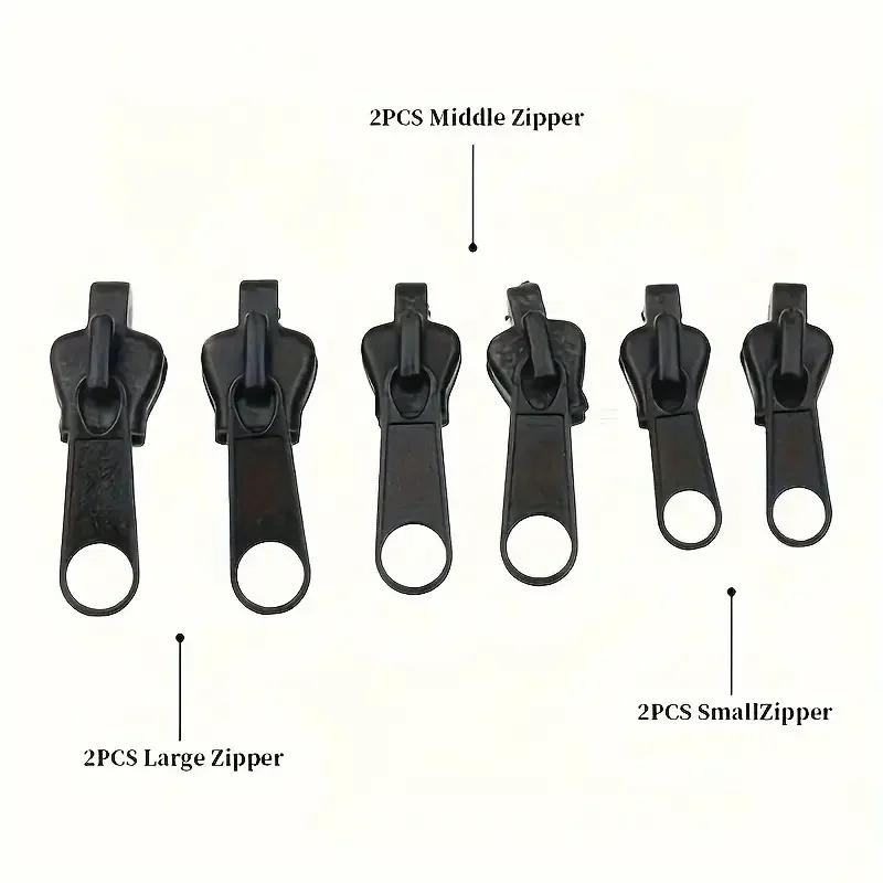 6-piece instant zip repair kit with universal design and multiple sizes, replacement zips