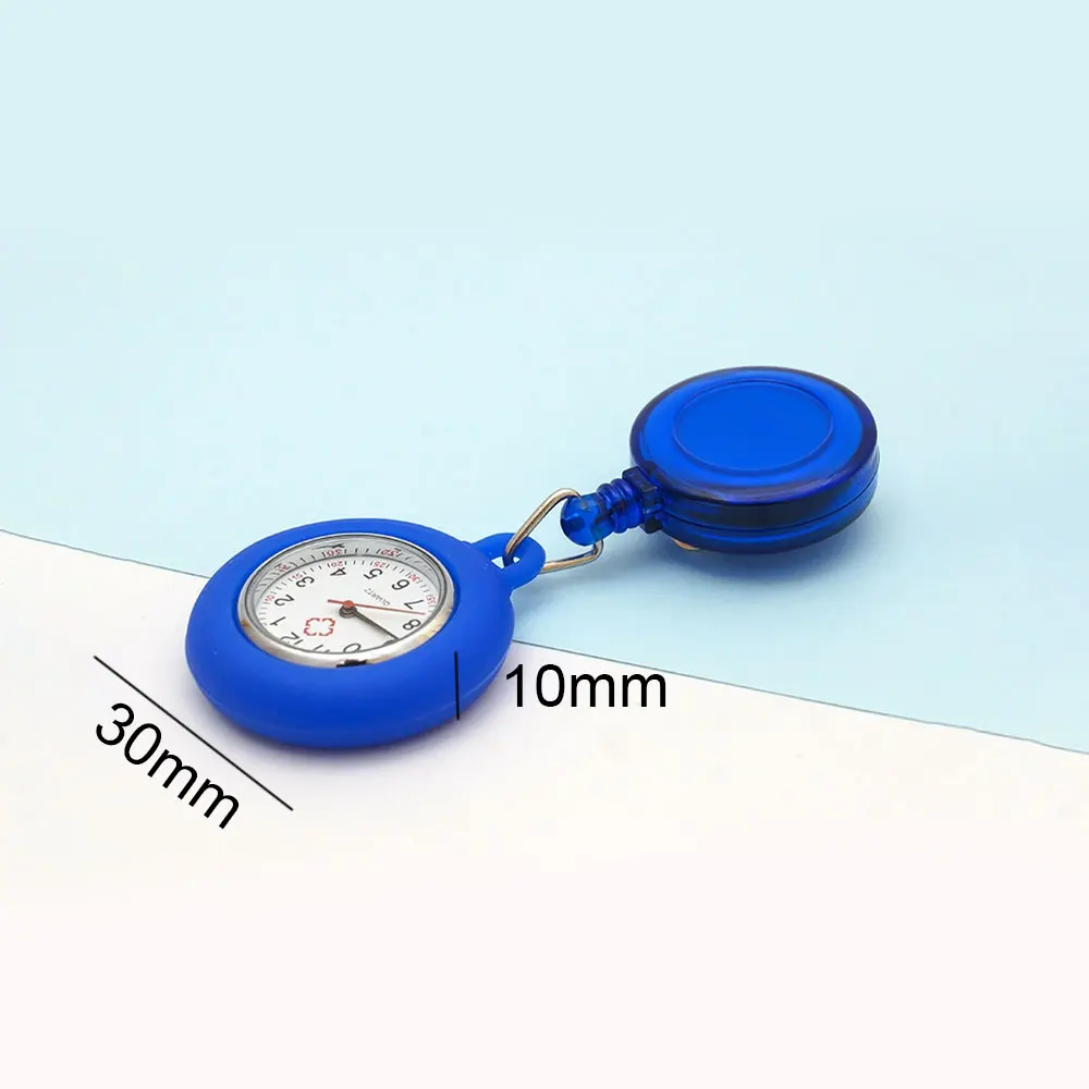 Retractable Blank Simple Nurse Doctor Hospital Pocket Watch Badge Reel Clip Hang Colourful Pendant Dress Watches Clock Medical