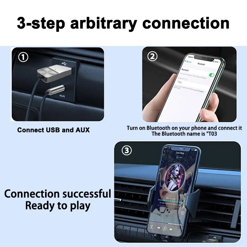 بلوتوث 5.0 مجموعة السيارة AUX استقبال الصوت USB إلى 3.5 مللي متر Hifi ستيريو الموسيقى الملاحة يدوي مع هيئة التصنيع العسكري محول لاسلكي إرسال #5