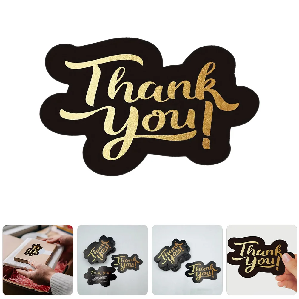 

150pcs Mini Cards Sage Green Thank You For Your Order Notes Small Business Restaurants Black Gold Design Blank Greeting Cards