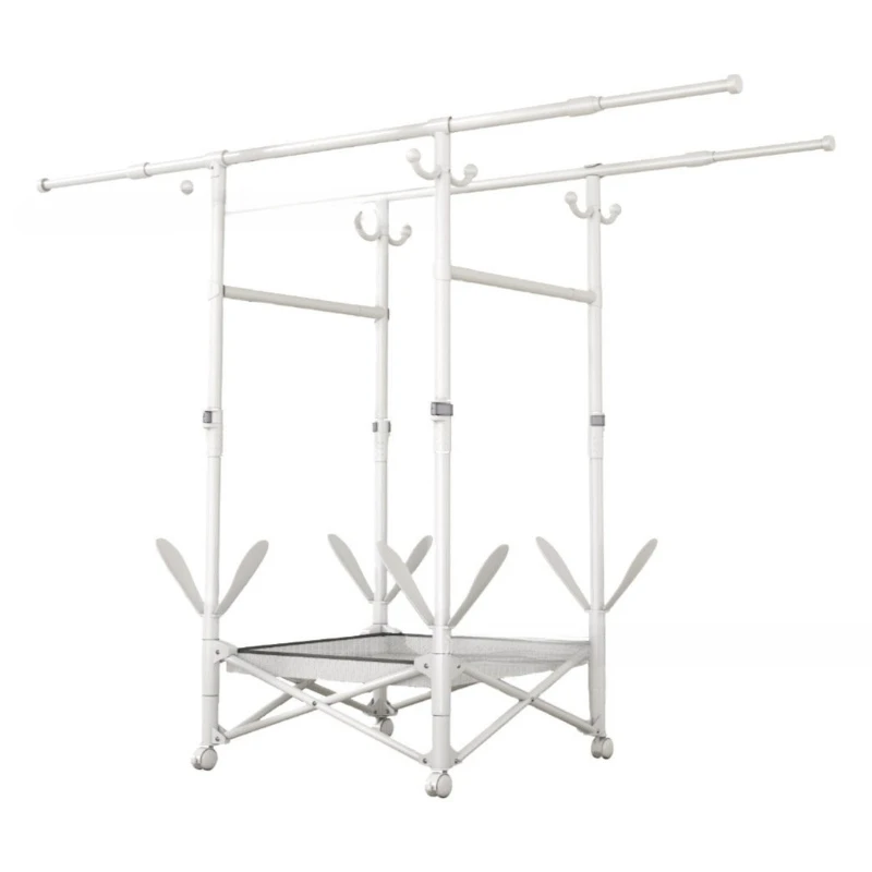 Foldable clothes drying rack floor bold thickened does not take up space household indoor clothes hanging rod balcony quilt dryi