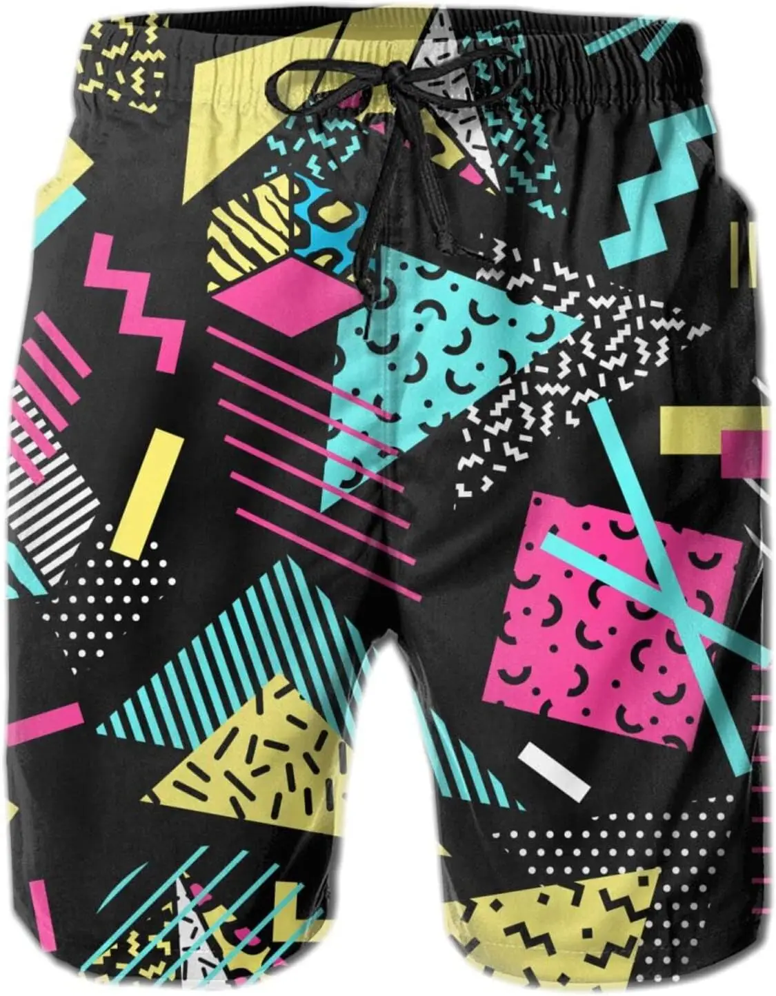 

Крутые мужские плавки 80S 90S с узором, пляжные шорты, быстросохнущие спортивные купальники с карманами