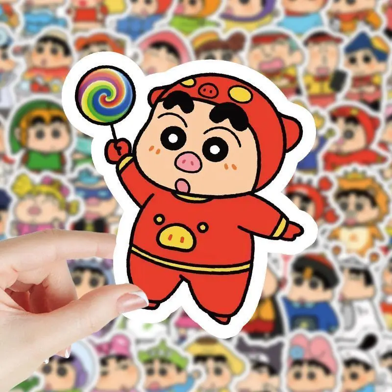 Crayon Shin-chan Cartoon Niedliche 100-teilige Aufkleber Kawaii Schüler DIY Emoticon Pack Dekorations-Aufkleber Karten Anime-Zubehör Großhandel – Detail 12