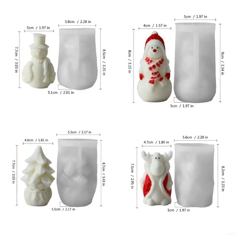 Moldes adornos Navidad C1FC Moldes artesanía silicona Textura silicona para artesanía