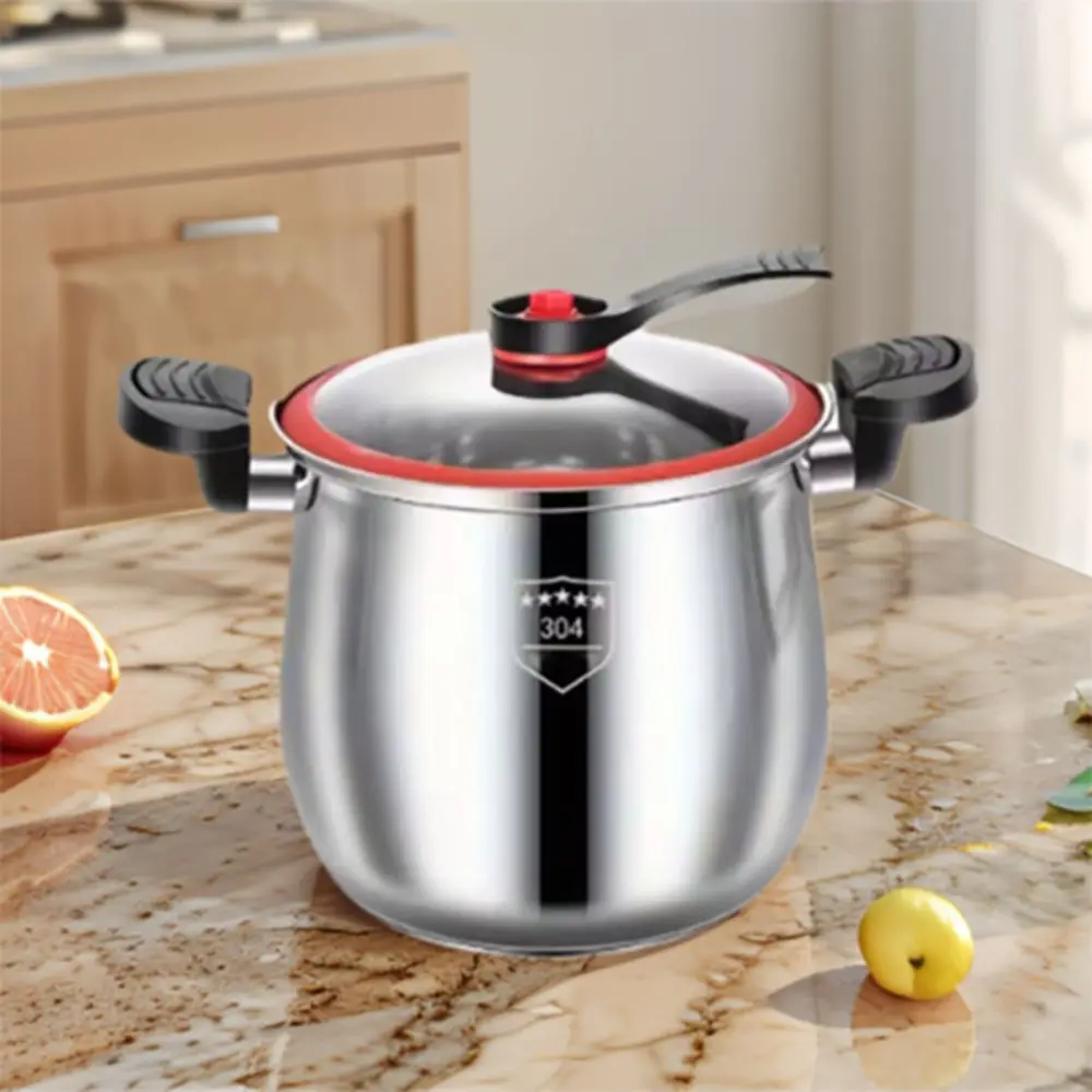 Durable 304 Stainless Steel Micro-Pressure Cooker Large Capacity Anti-scalding Soup Pot Non-Stick Stockpot Porridge