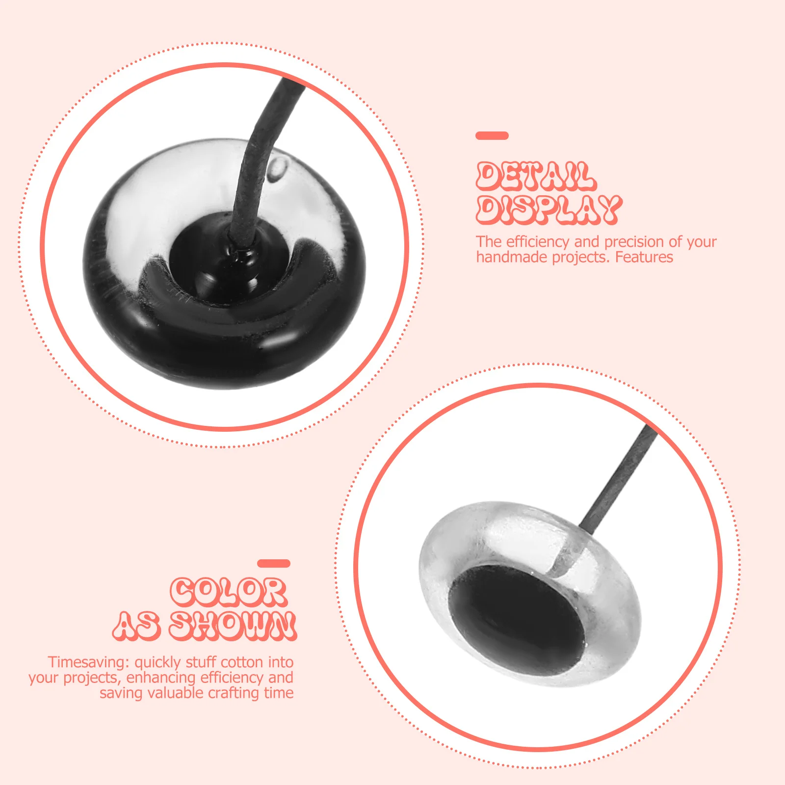 100 pçs globos oculares de vidro agulha inserção 3-12mm segurança redonda realista para animais de pelúcia crochê malha diy artesanato segurança de vidro