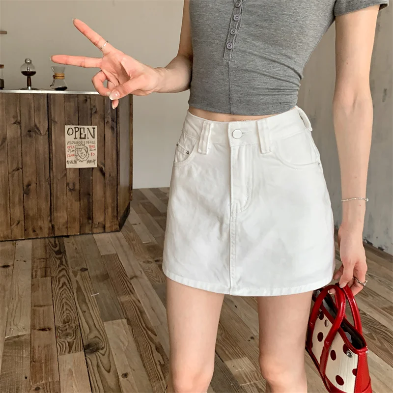 

2025 Trend Women's Y2K Jeans Skirt - High Waist A-Line Denim Skirt Slimming Versatile Bodycon Short Skirt Streetwear