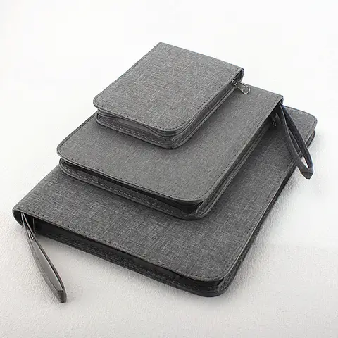10/24/48 Slots Fountain Pen Case Pencil Case Pouch Bag Canvas Case Black, Gray