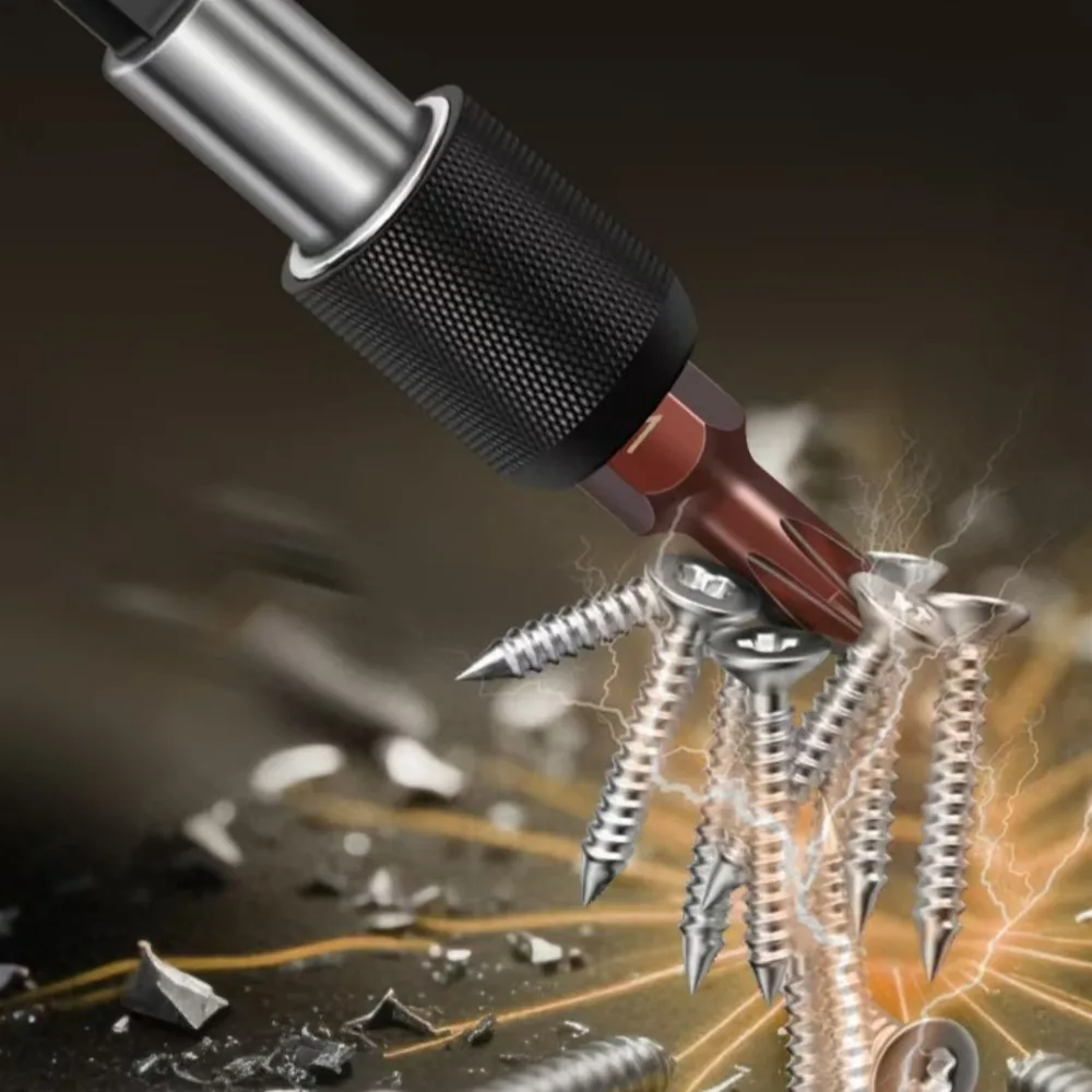 S2 Sicherheits-Schraubendreher-Bohrer-Set 1/4 Zoll S2 Stahl Schraubendreher-Bit-Set 6/8/10/12 Stück Torx HEX Quadrat Pozidriv H-Typ Kopf usw. – Detail 8