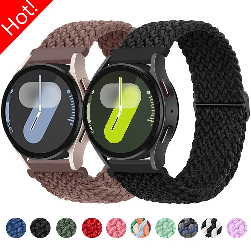 

20mm 22mm Braided Elastic Nylon Strap for Samsung Galaxy Watch 7 6 5 4 40/44mm 6Classic Adjust Band for Huawei GT5 4Pro Bracelet