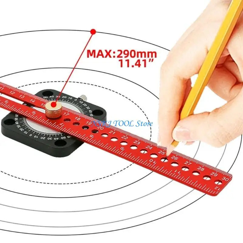 

L8RC T-type-360° Ruler Woodworking Drawing Measurement Tool High-Precision Woodworking Scriber Gauge Industrial