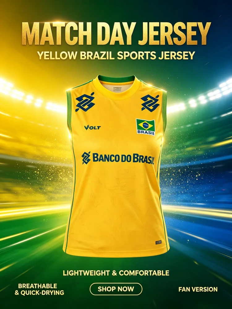 Summer New Men Women Brazil Volleyball Sleeveless Jersey Breathable Athletic Tank Top Street-wear Sports Casual Family Kids Tees