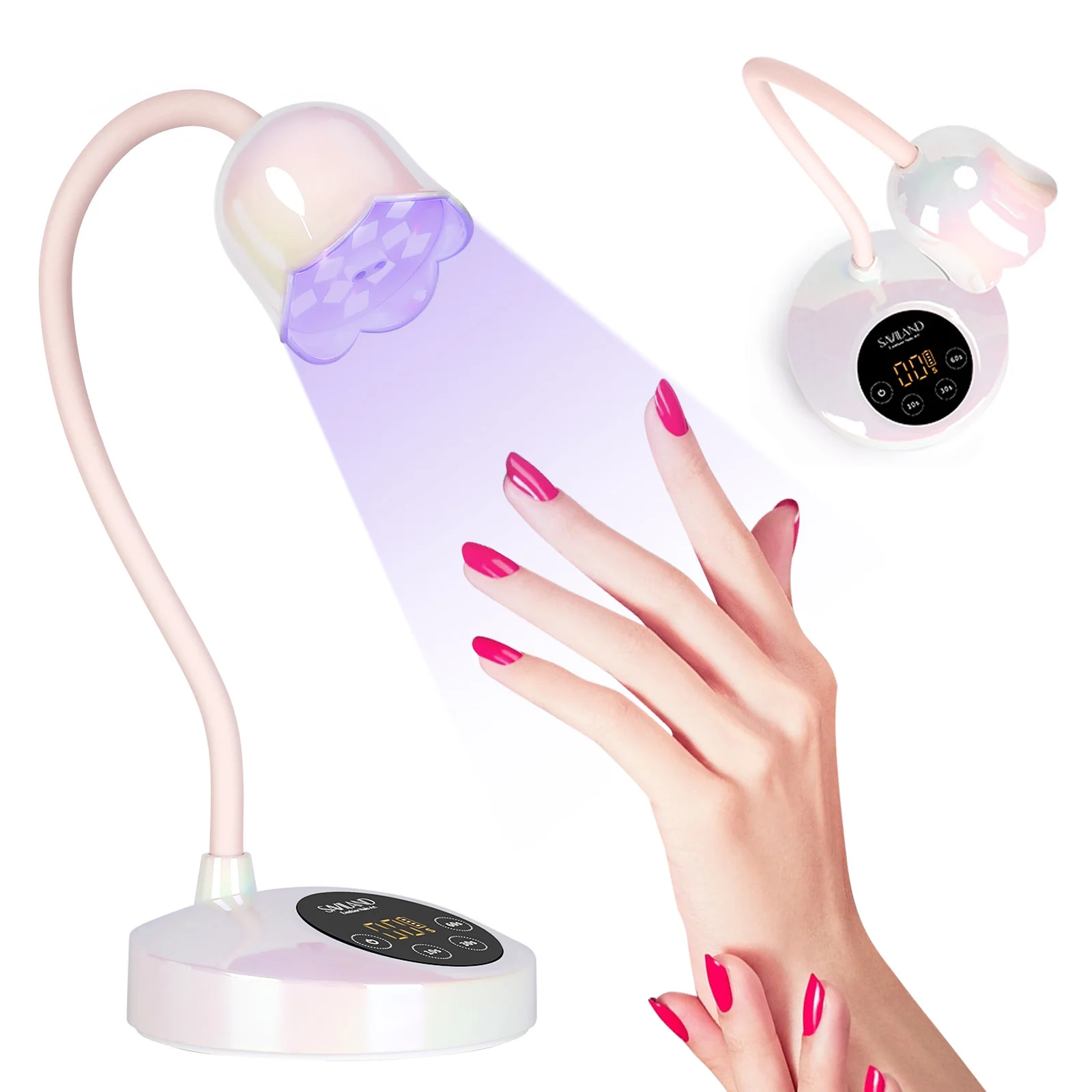 

SAVILAND 30W Gooseneck UV LED Nail Lamp Cordless Rechargeable with Intellisense Smart Sensor for Gel Polish