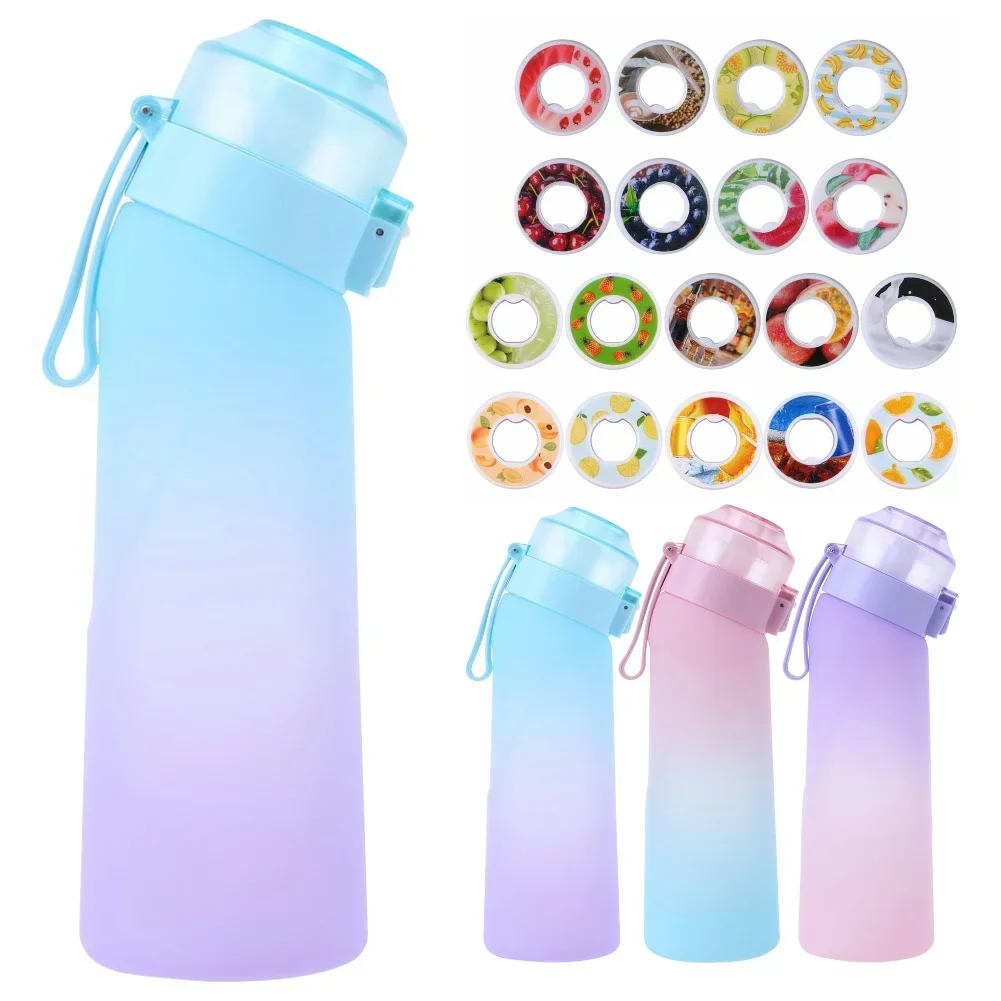 650ml Flavored Water Bottle Sports Alr Up Drinking Bottle 7/18 Fruit Fragrance Pods Water Cup Outdoor Sports Drink Water Bottle