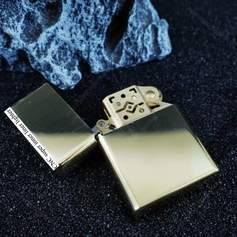 New CNC Brass Integrated Hollowed Out Armor Fuel Lighter, Super Inner Liner Lighter, Cigarette Accessories, Men's Gift