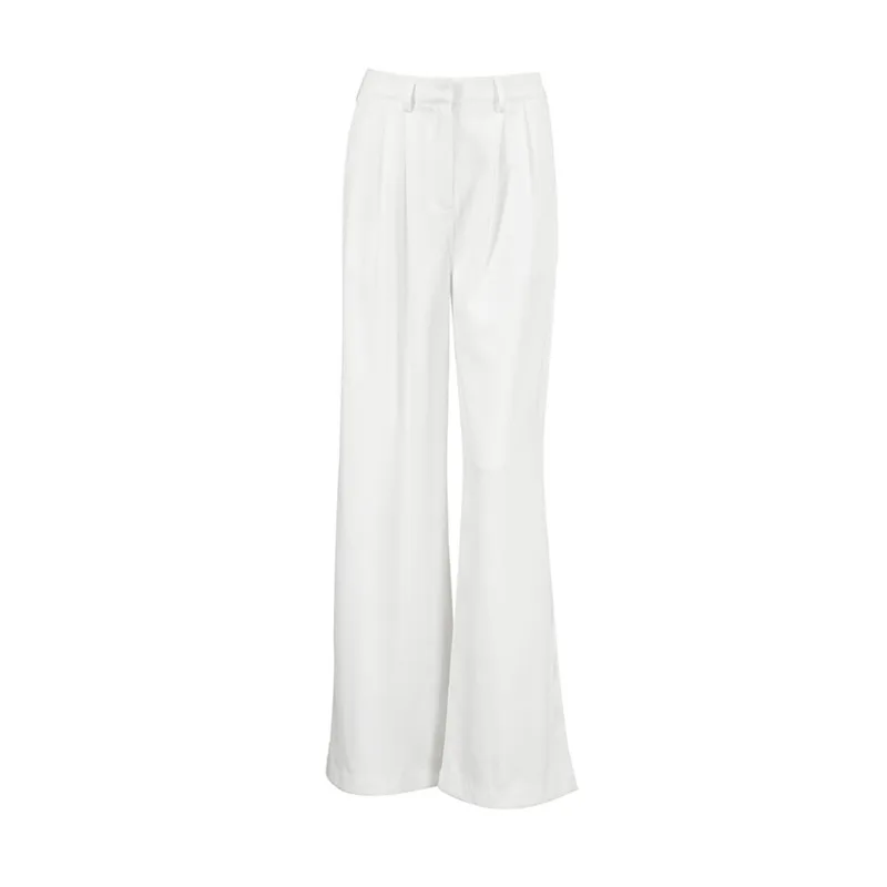 

Minimalist Spliced Pockets High-Waisted Loose Casual Pants Women Summer Fashion Versatile Long Trousers High Waist Wide-Leg New