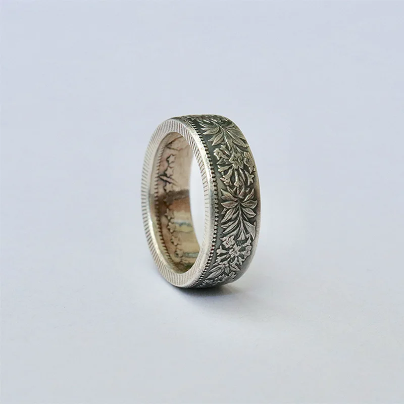 Swiss Franc Handmade Coin Altered Rings for Women and Men Retro Snowflake Pattern Creative Personalized Party Souvenir Jewelry