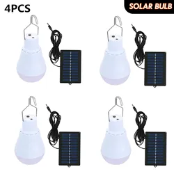 Solar Powered Lamp Portable Led Bulb Lights Rechargeable Camp Tent Night Fishing Emergency Solar Energy Panel Sunlight