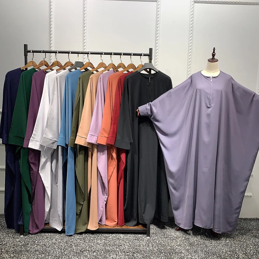 

Dubai Turkey Eid Abaya Women Muslim Batwing Sleeve Maxi Dress Islamic Abayas Arabic Robe Middle East Burqa Kaftan Prayer Garment