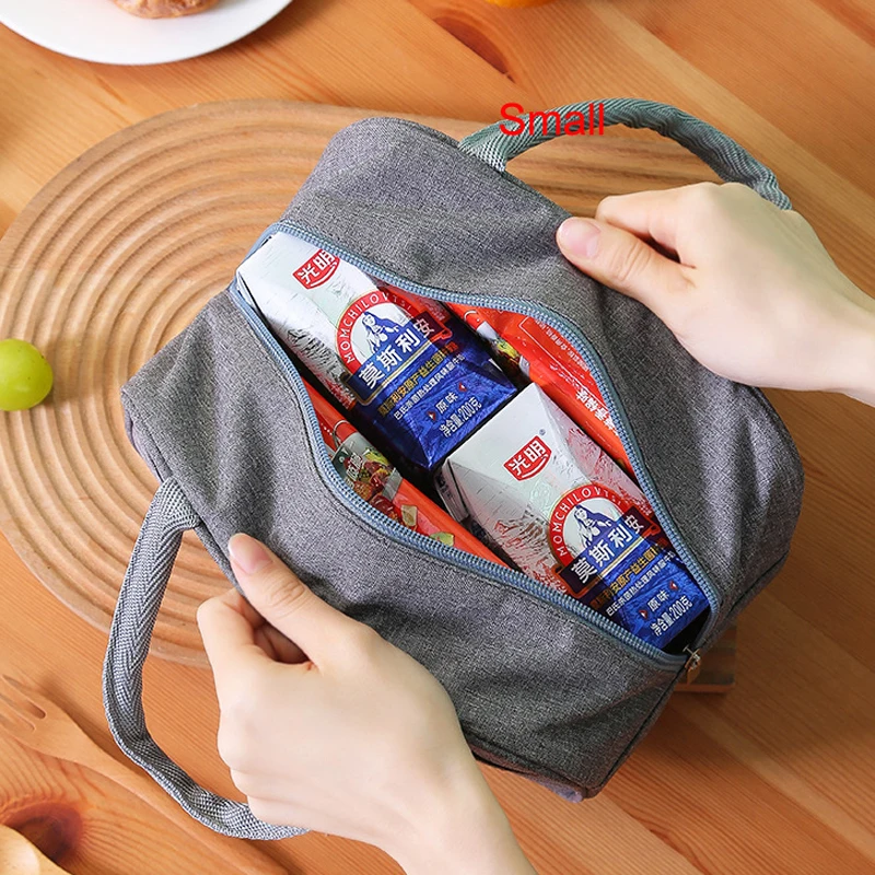 Portable Insulated Lunch Bag Waterproof Canvas Cooler Ice Pack Work Food Tote Picnic Thermal Bag for Women Girl Kids Children