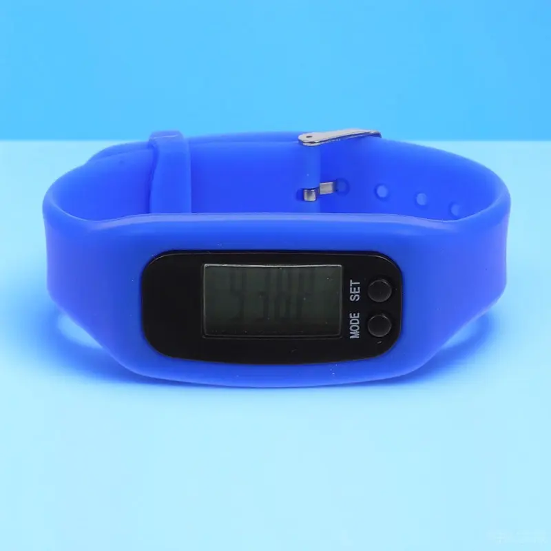 Silicone Wrist Pedometer Watch Step Counter Bracelet Portable Lightweight Simple Design Needed Large Screen for Elderly
