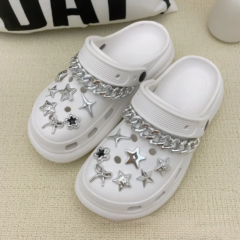 Whole Set Hot Sale DIY Hole Shoes Charms High end butterfly heart Accessories Designer Quality Garden Shoe Decoration Girl Gift
