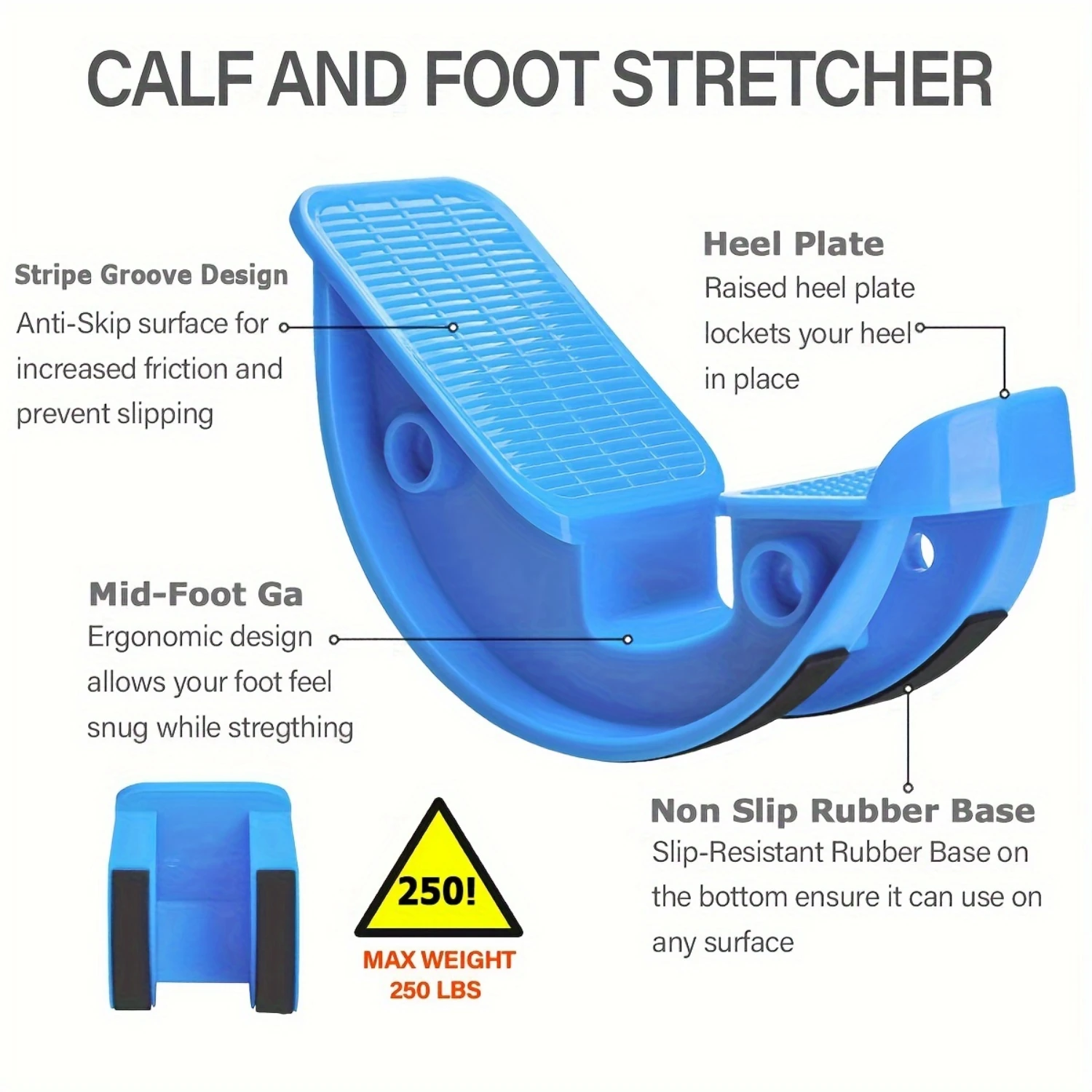 Pedal kaki 1 buah, perenggang betis efektif, keseimbangan, & fleksibilitas untuk meningkatkan stabilitas dan jangkauan gerakan