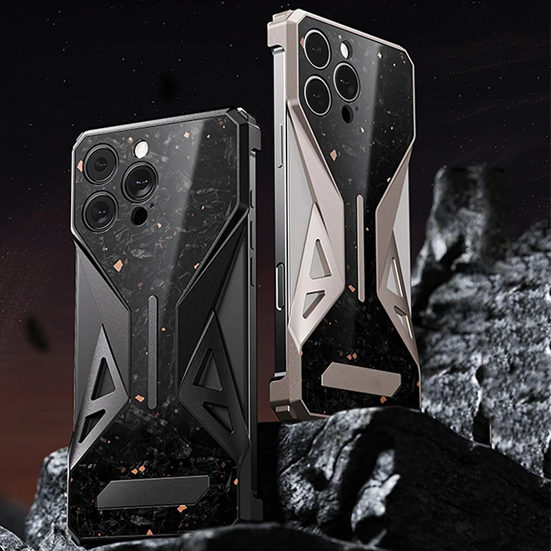 

Новый роскошный металлический однотонный матовый крутой противоударный чехол для телефона без границы для iPhone 16 Pro Max, задняя крышка бампера