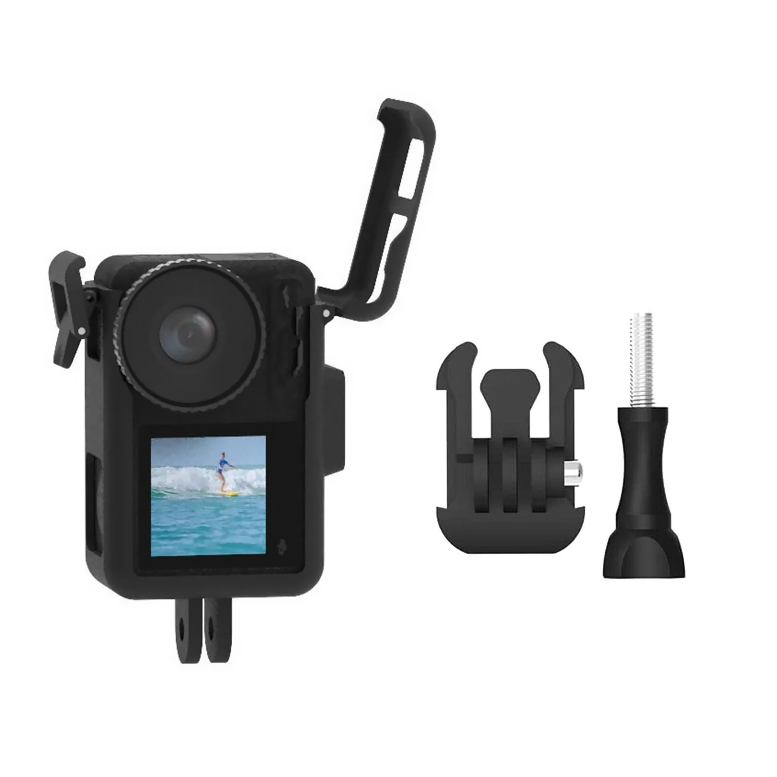 Protable Quick Release Protective Frame With Cold Shoe For DJI Osmo Action 3 Camera Case Drop-proof Bracket Extended Accessories