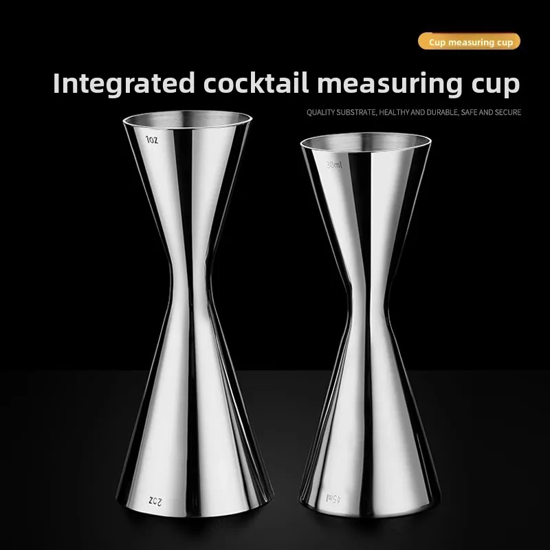 

Мерный стакан с двойной головкой из нержавеющей стали, измеритель вина, чашка унции, чашка для смешивания, цельная формованная внутренняя и внешняя шкала