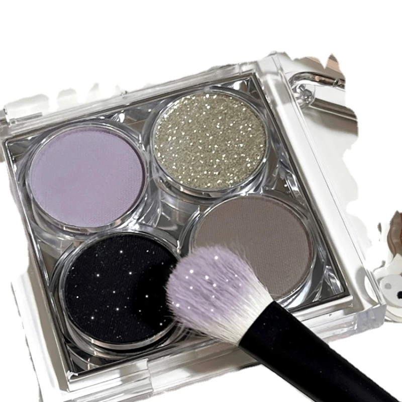 

Yy FLORTTE Cauliflower Bear Series Chameleon Four Color Eyeshadow Palette Gray Purple