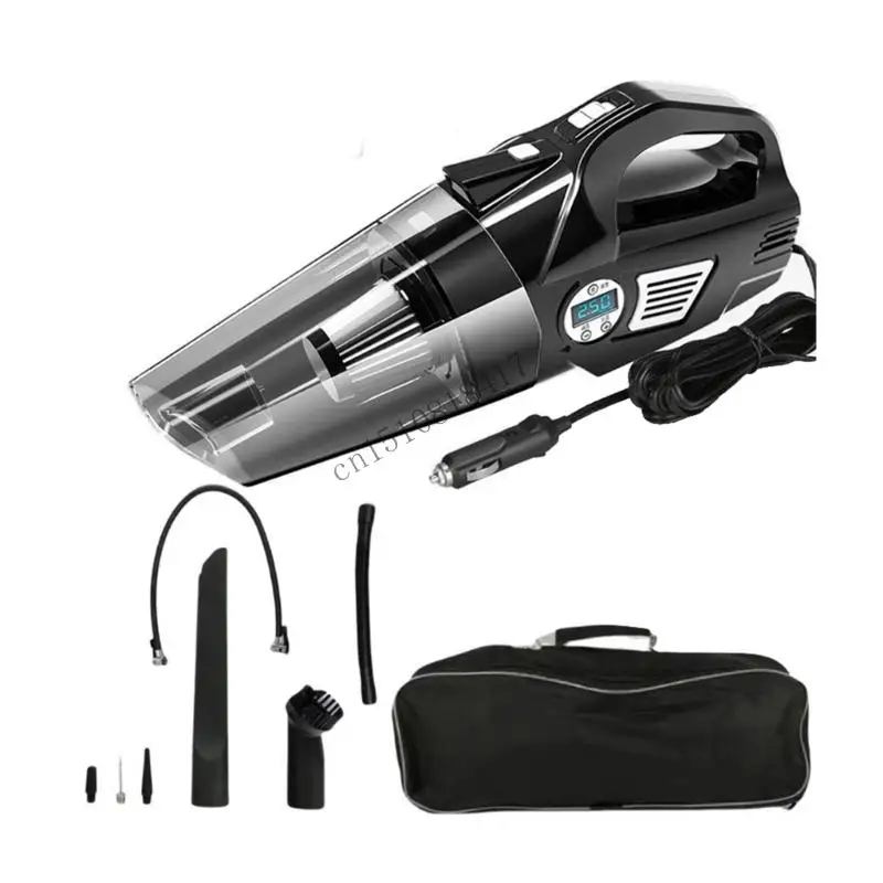 

517b 4 в 1 Car Vacuum Cleaner 120 Вт 6000pa Высокий мощный надув шин 12 В вакуум с цифровым маноможным фонариком давления в