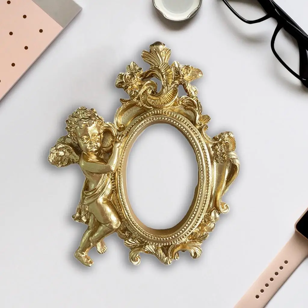 Ornate Photo Frame Mini Oval Nail Art Frames Antique Props Mould Decoration