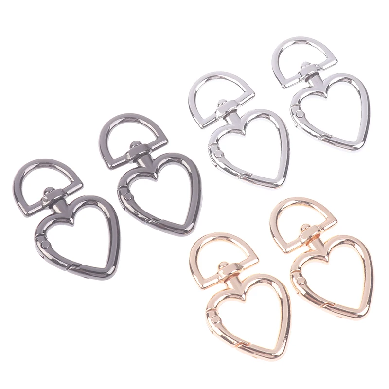 5x New Heart-shape Zinc Alloy Lobster Keychain Clasp Spring Buckle Hook Key Ring Snap Clasp DIY Handmade Jewelry Making Material