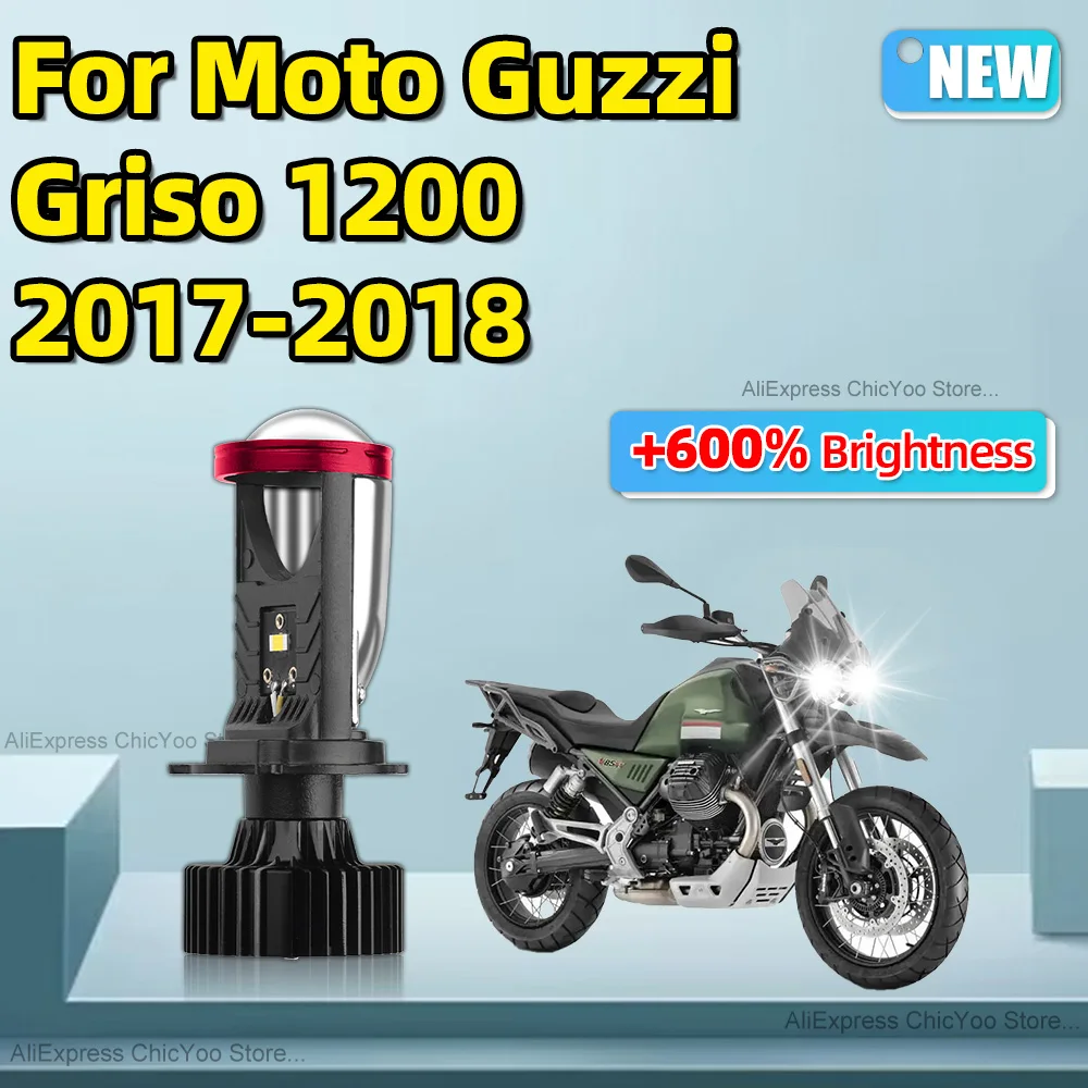 For Moto Guzzi Griso 1200  2017 2018 15000LM 1PCS H4 LED Bulbs Projector Lens Low Beam Motorcycle Headlight CSP Cut-off Line