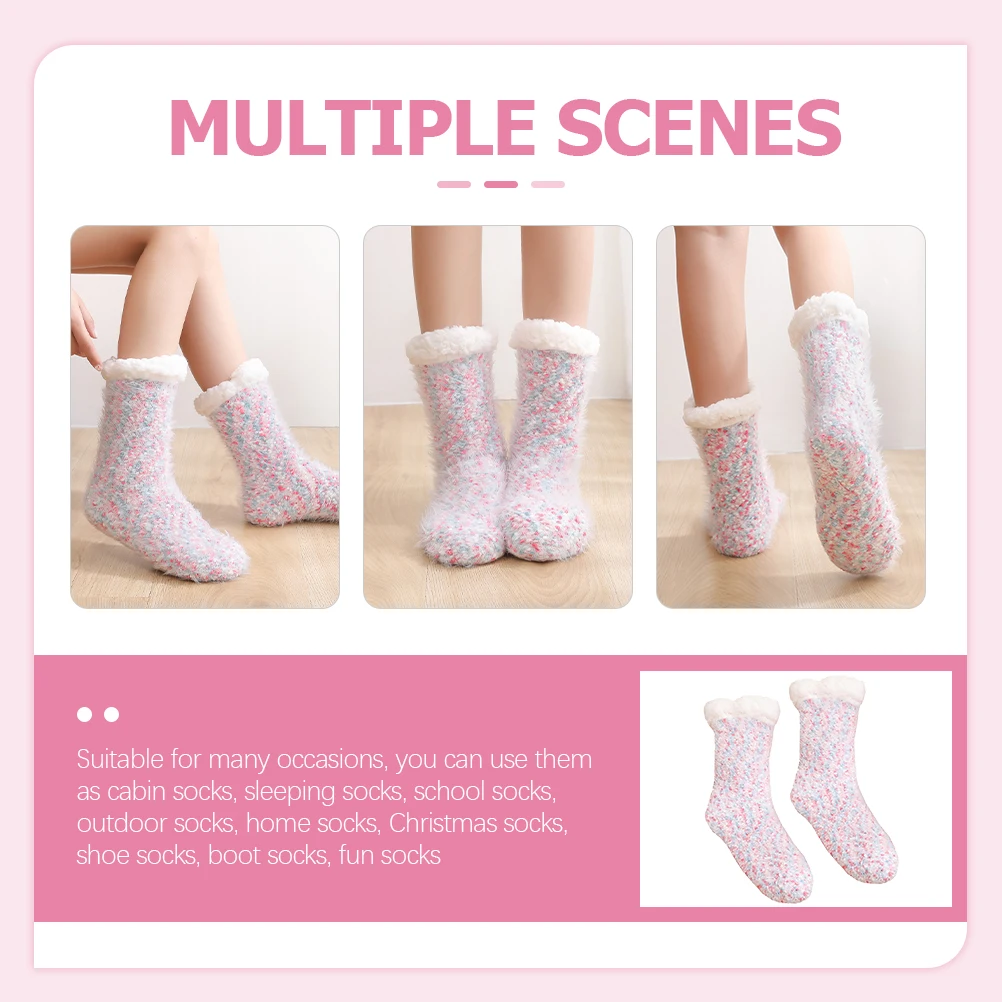 

1 Pair Women Thermal Bed Bed Nonslip Floor Soft Nonslip Floor Comfortable Polyester Winter Warm Socks Socks