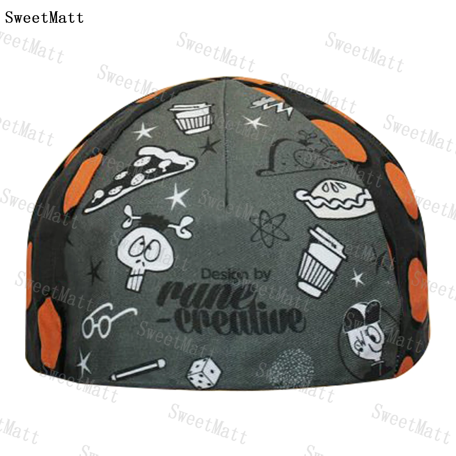 SweetMatt Black Funny Cartoon Print poliestere 100% berretti da ciclismo Summer Shade Quick Dry sezione sottile passamontagna sportivo all\'aperto