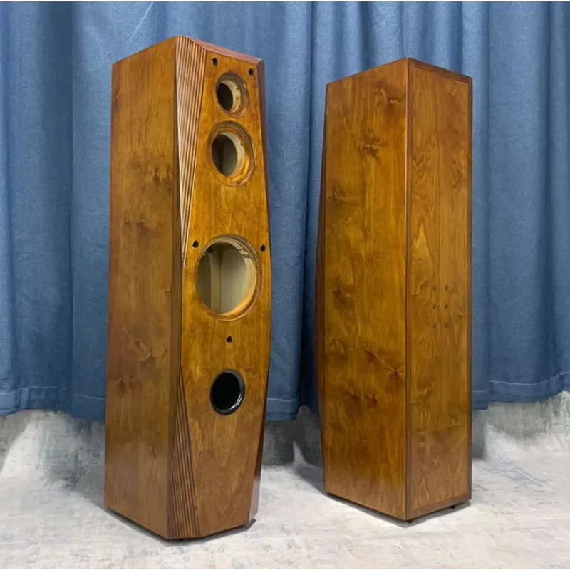 Hot Selling Custom-made 8 Inch 10 Inch 12 Inch Imported Solid Wood Birch Plywood Oblique Corner Three-way Speaker Empty Box