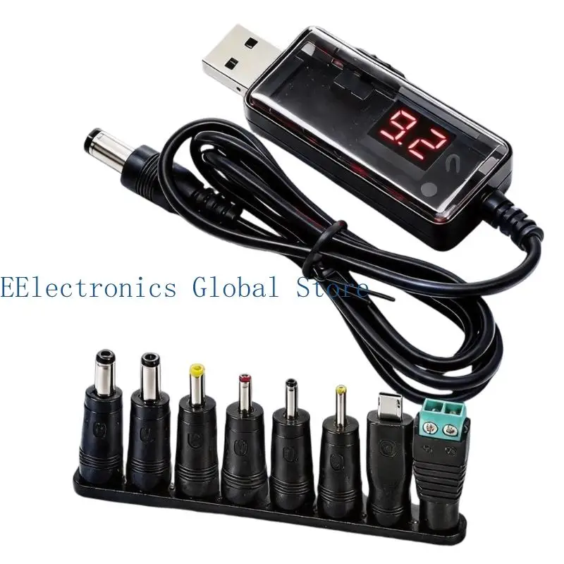 462B Adjustable USB Adapter Cable with Display for LED Lights, Small Electronics, Drawer Storage, Daily Spare, and Home Travel
