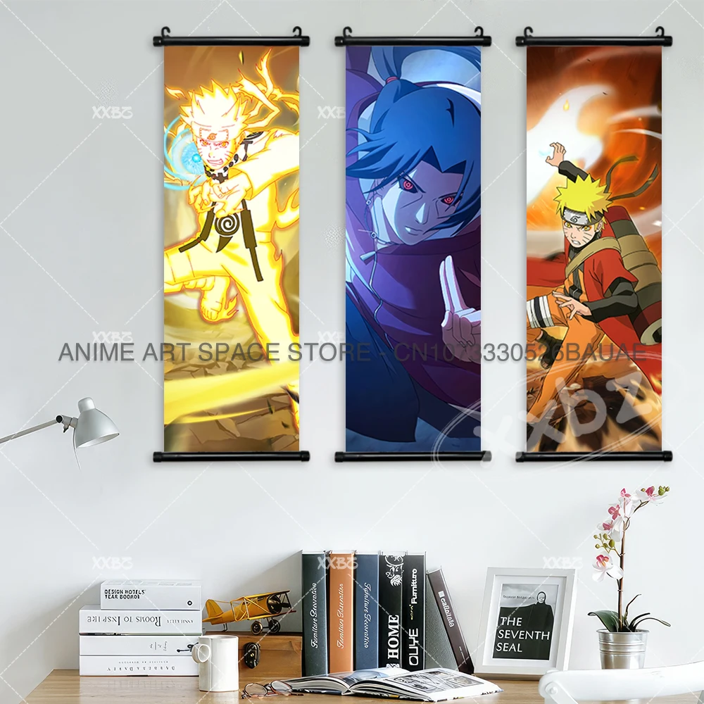 Naruto Hanging Painting Canvas Hatake Kakashi Home Decorative Uchiha Itachi Wall Art Namikaze Minato Scroll Picture Anime Poster