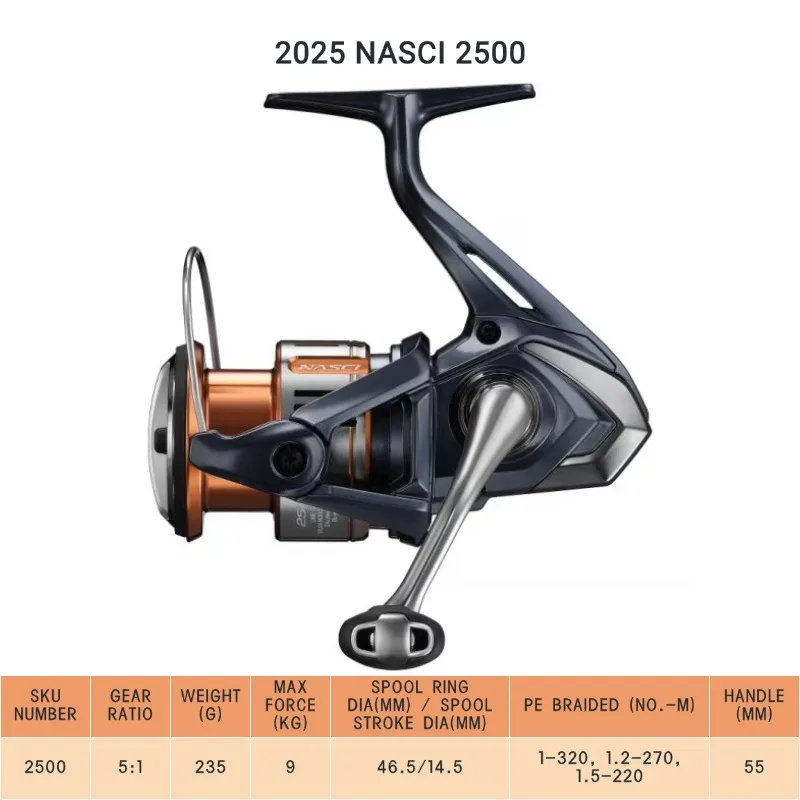 2025 Shimano NASCI FD 500 C2000 2500 2500HG 2500SHG C3000 C3000HG