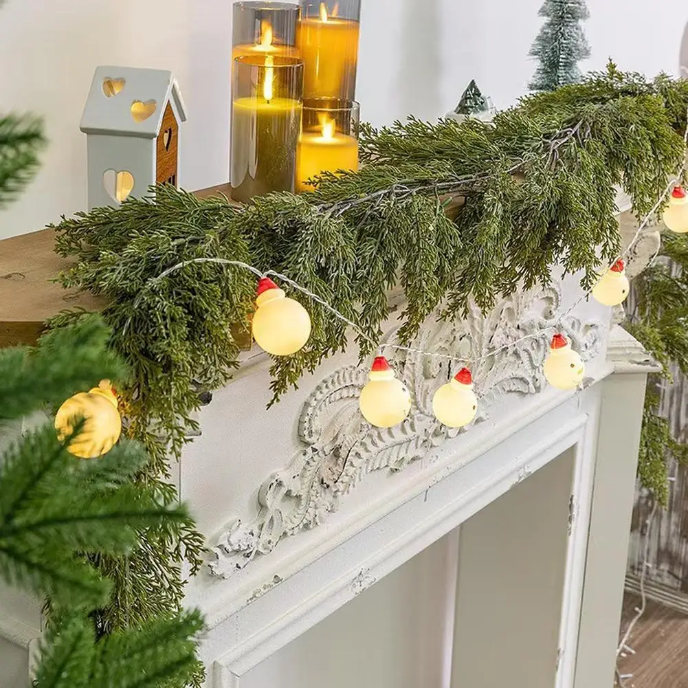 Christmas Garlands, Artificial Pine Greenery Garland, 6.6FT Waterproof Xmas Decorations For Indoor Outdoor Holiday Mantle Decor