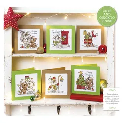 CD029 14ct Cross Stitch Kit Card Package Greeting Card Needlework Embroidery Crafts Counted Cross-Stitching Kits Christmas Gift