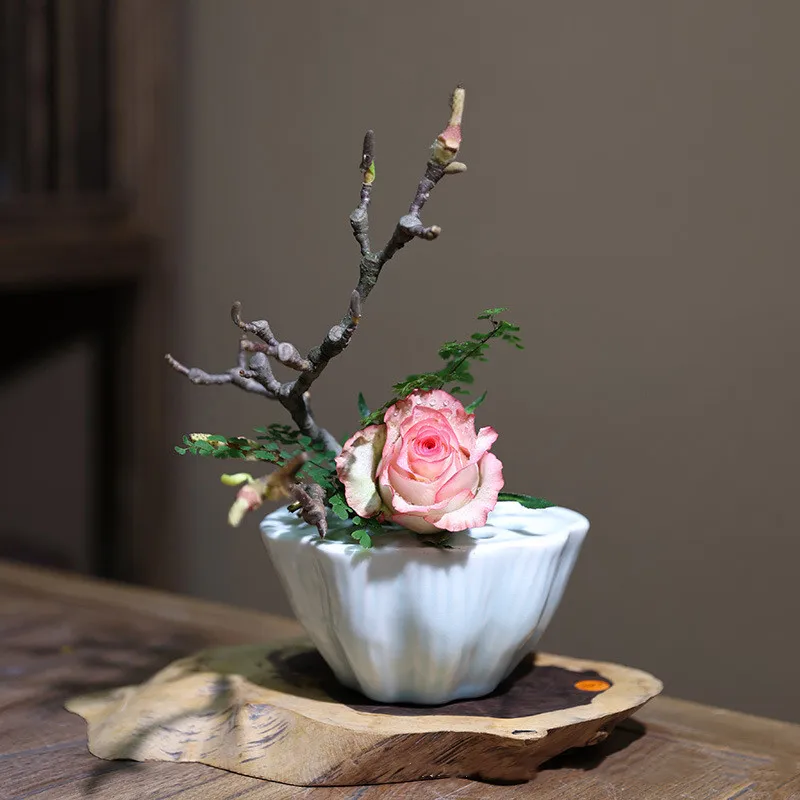 

Ceramic Flowerpot Seed Flower Arranger Vase Root Pot Succulent Plant Accessories Arrangement