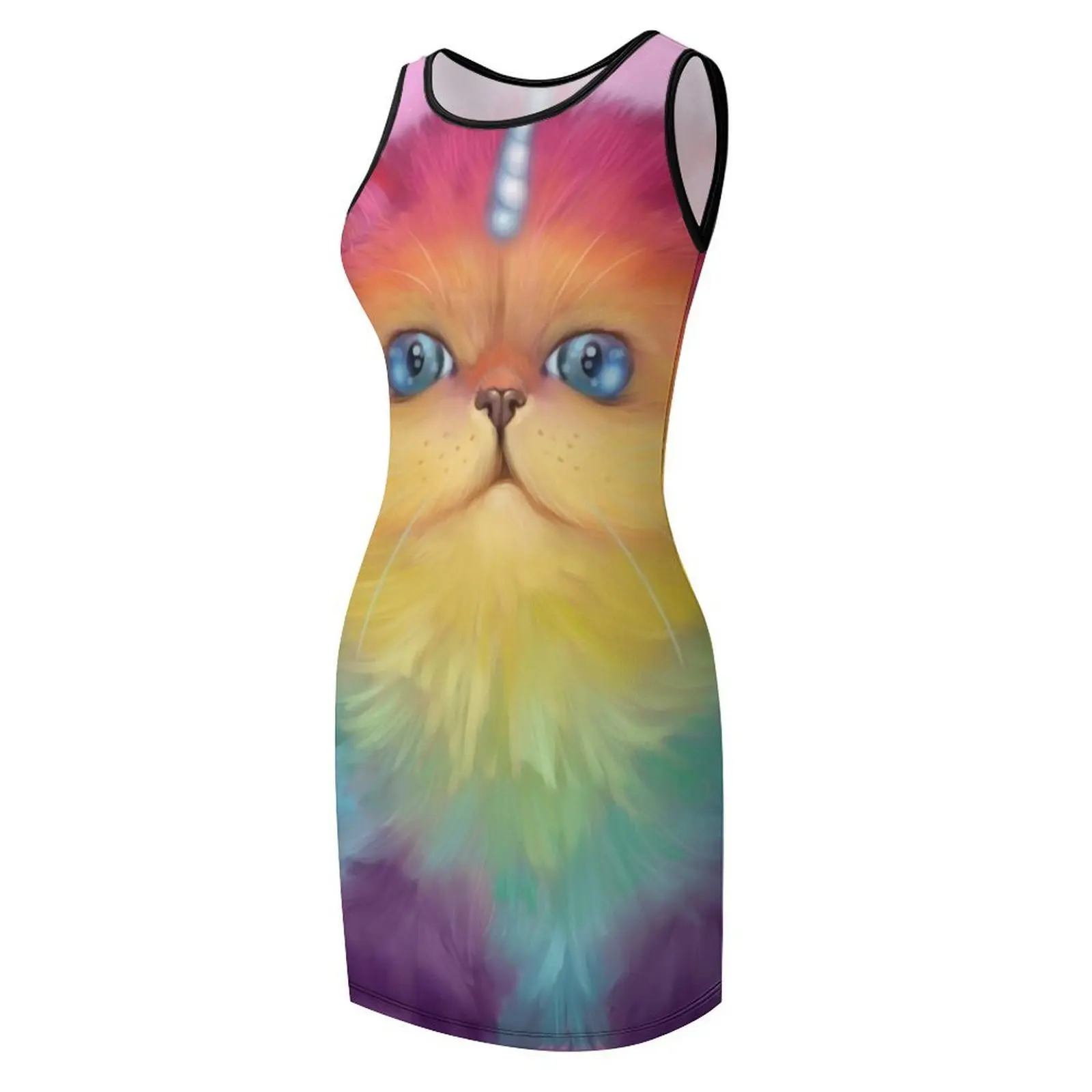 เรนโบว์ มิวนิคอร์น? ชุดเดรสแขนกุดสำหรับหญิงตั้งครรภ์ ชุดราตรี ชุดเดรสสำหรับงานพรอม