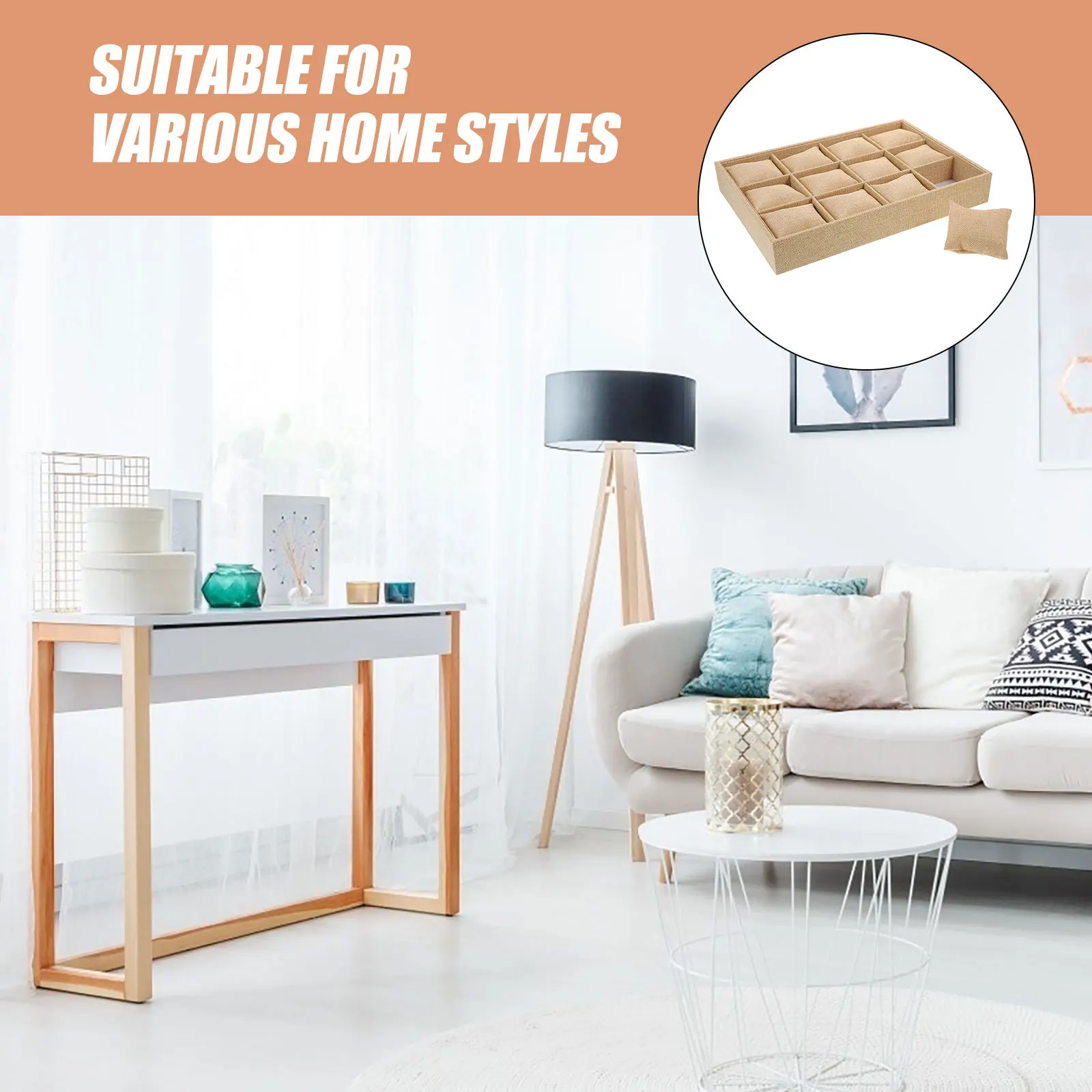 

1Set Bracelet Bangle Tray Display Holder for Watch Jewelry Storage Organizer Soft Lined Multi Grid Trapezoidal Design