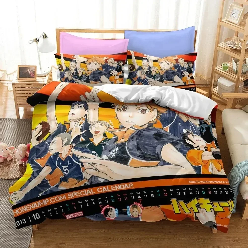 

Luxury New 3D Print Haikyuu!! Bedding Set 3D Anime Polyester Cover Pillowcases Queen King Volleyball Anime Duvet Cover Sets