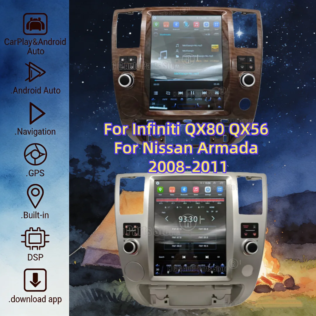 

Мультимедийный проигрыватель Android с GPS-навигацией и радио для Infiniti QX80 QX56 и Nissan Armada 2008-2011