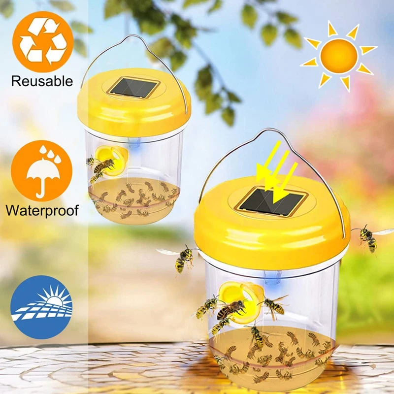 

2PCS Wasp Traps Outdoor Hanging Trap Carpenter Bee Traps For Outdoors Bee Traps For Outside Reusable Hanging Hornet Trap