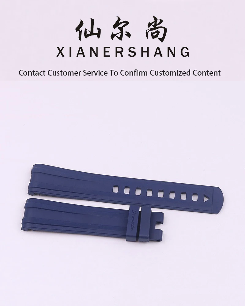 XIANERSHANG Men Custom O-MEGA SEAMASTER 300 Original Watchbands 20MM×18MM Curved Interface Fluororubber Strap Pin Buckle Belt